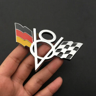 V8 Bandera Alemania Cromo Parrilla Frontal Emblema Insignia Adhesivo Para Mercedes-Benz Foto 1 de 4