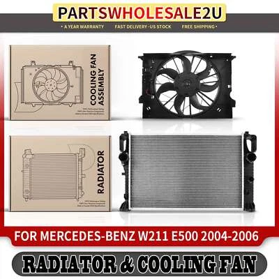 Conjunto de montaje de radiador y ventilador de refrigeración para Mercedes-Benz E500 2004-2006 V8 5,0 L Foto 1 de 4
