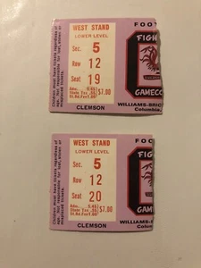 Clemson Tigers @ South Carolina Gamecocks Football Ticket Stub 1970s Rivalry - Bild 1 von 2