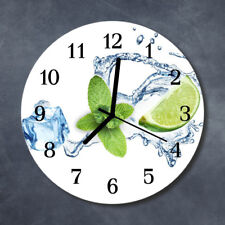 Tulup Glass Wall Clock Kitchen Clocks 30 cm round Mint Green