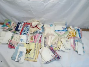 70+ Vintage Embroidered Printed Ladies Handkerchiefs Lace Hanky Hankie Floral - Picture 1 of 10