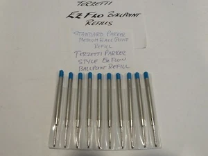10 rellenos de bolígrafo azul TERZETTI EzFlo - bolígrafos PELIKAN ajustados - Imagen 1 de 2