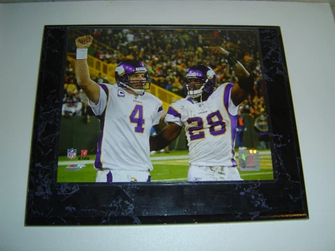 Brett Favre & Adrian Peterson Minnesota Vikings NFL Plaque Cover