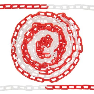 HAFIX 15M Absperrkette Sicherungskette rot-weiß 35X20mm Kunststoff Warnkette Baustelle