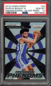 2018 Panini Prizm #24 Marvin Bagley Rookie PSA 10 Silver Phenoms Basketball Card - Picture 1 of 2