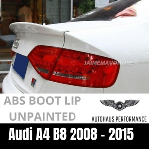 Audi A4 S4 B8 2008 - 2015 REAR SPOILER BOOT LIP ABS UNPAINTED