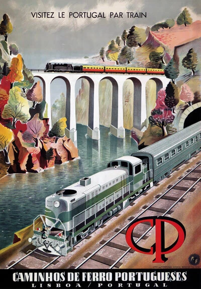 TX112 Vintage Portugal Lisbon Portuguese Railway Travel Poster Re-Print A2/A3  - Image 1 of 1