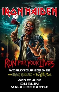 Iron Maiden 2025 Dublin Gerahmtes Konzert Poster - Bild 1 von 2