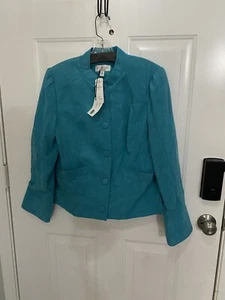 Conrad C Collection Teal Soft Touch Modern Jacket Sz 12 - Picture 1 of 6