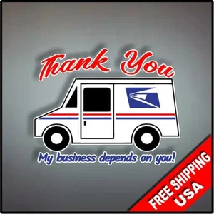 Calcomanía de vinilo USPS Thank You oficina de correos pegatina transportista apreciación 5"" x 4"" correo - Imagen 1 de 1