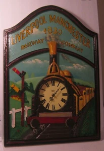 ÚNICO Reloj de Pared Artesanal LIVERPOOL MANCHESTER Railway Company 1830 Cuarzo!! - Imagen 1 de 9