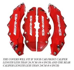 HIGH QUALITY BIG & MEDIUM RED CAR BRAKE CALIPER COVER AMG LOGO FIT MERCEDES-BENZ - Picture 1 of 9