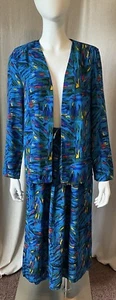 Vtg 80’s 2pcs Winsome New York Skirt Jacket Set Sz9 Golden Girls Shoulder Pads - Picture 1 of 23