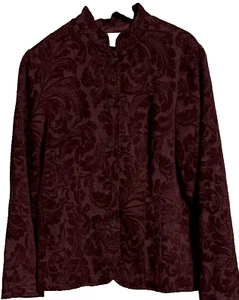Coldwater Creek Jacke weinrot rot Damen Gobelin Knopfleiste Langarm Gr. M - Bild 1 von 10