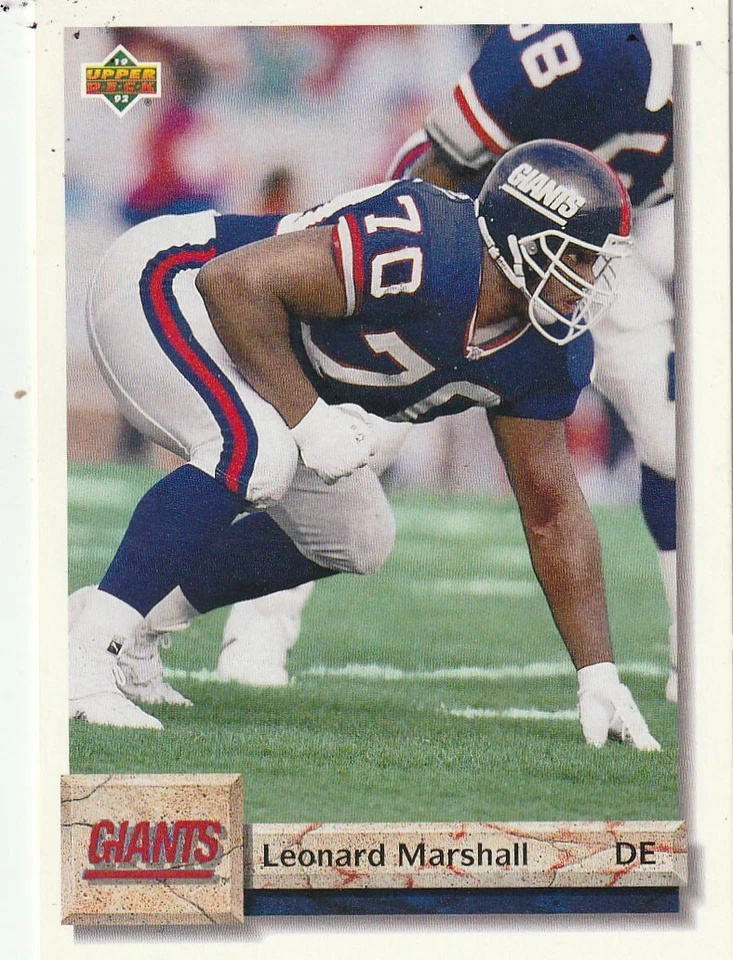 FREE SHIPPING-MINT-1992 Upper Deck Leonard Marshall #127 GIANTS PLUS BONUS CARDS - Image 1 of 1