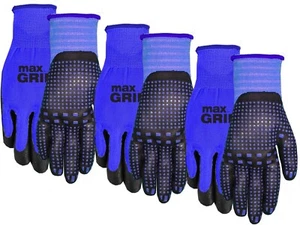 Midwest Gloves & Gear 94BLP03-LX-AZ-6 Max Grip Packs 3 Pair Mens Blue L-XL - Picture 1 of 3