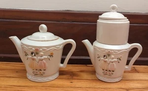 Vintage Porcelier Dutch Children Coffee Percolator & Teapot Set - Rare! - Picture 1 of 8