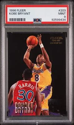 Graded 1996 Fleer Kobe Bryant #203 Rookie RC Basketball Card PSA 9 Mint - Image 1 of 2