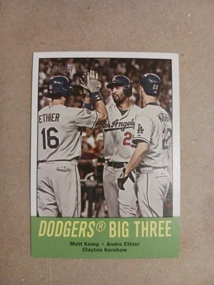 DODGERS BIG THREE #412 2012 Topps Heritage Baseball  Los Angeles Dodgers - Image 1 of 2