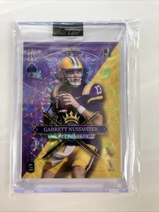 Garrett Nussmeier 2024 Wild Card Color Match Rookie 1/1 LSU Textured King Spades - Picture 1 of 2