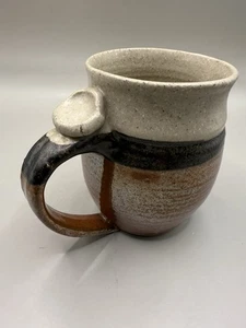 Studio Art Pottery Mug Signed, Well Made, Thumb Rest, 7 oz. - Picture 1 of 9