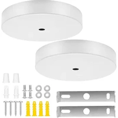 2 PCS Ceiling Canopy Kit for Chandelier, Pendant Light Cover Plate White10cm - Image 1 of 4