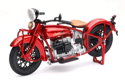New-Ray 1930 Indian 4 Red 1/12 Diecast Motorcycle Model 58223 - Image 1 of 2
