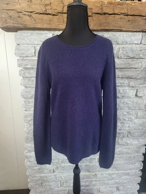 Lord And Taylor Pure Cashmere Navy Blue Sweater Womens XL Crew Neck Long Sleeve - Image 1 of 4