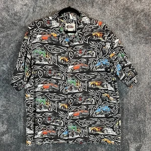 Reyn Spooner Car Shirt Mens Large Eddy Y Spun Rayon Vintage Muscle Hot Rods - Picture 1 of 8