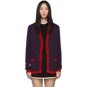 Gucci Cotton Monogram Logo Cardigan Sweater Size M - Picture 1 of 19
