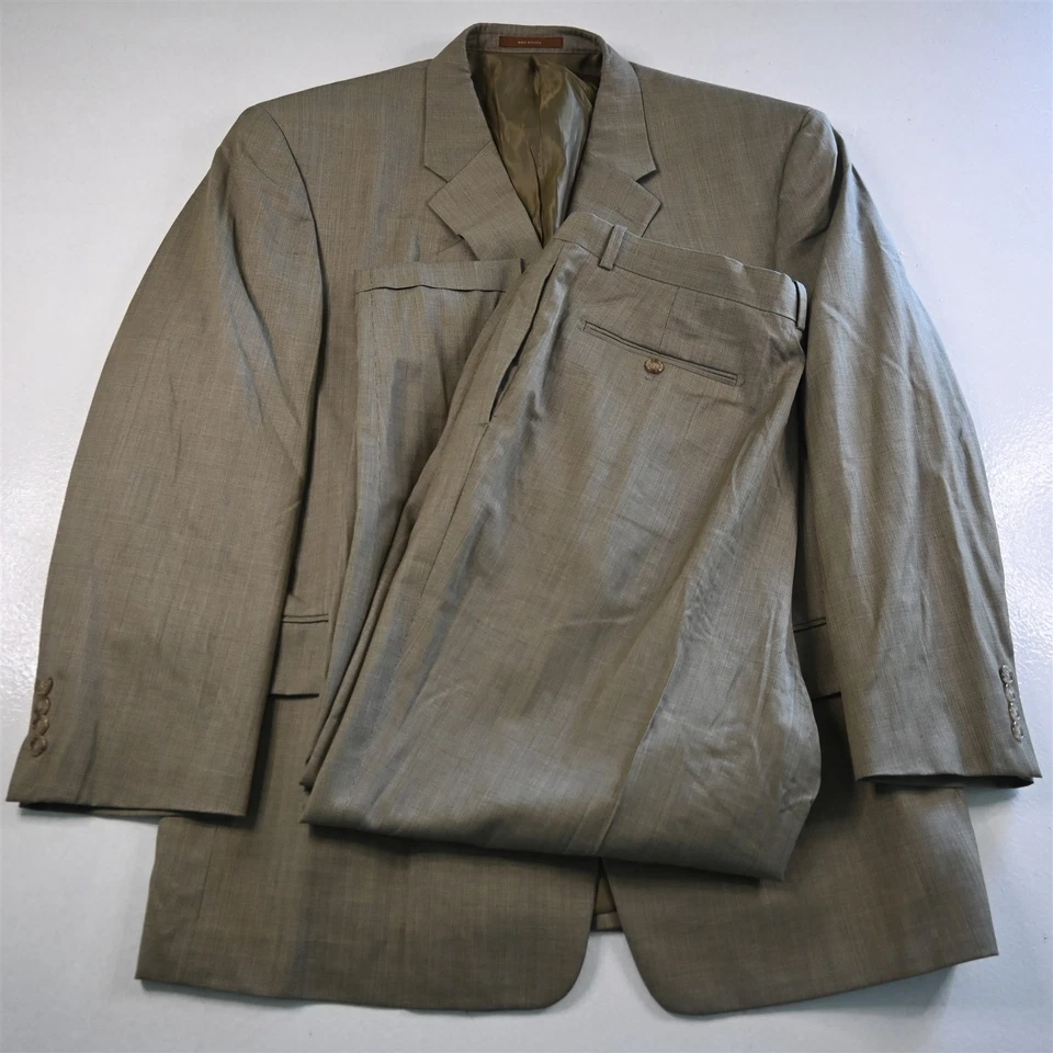 Tasso Elba 48R 38x29 Green Vitale Barberis 100% Wool Mens Jacket Pants Suit - Image 1 of 4