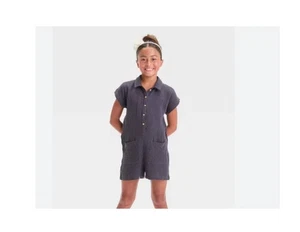 Grayson Threads Kids Girls Gauze Romper - Gray Size M (8) - Picture 1 of 7