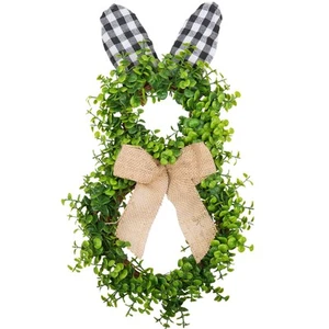 16 Inch Artificial Easter Wreath for Front Door Bunny Wreath Spring Home Wall... - Picture 1 of 5