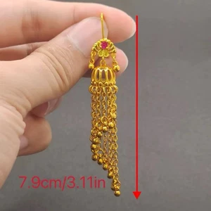 24k Gold Plated Asian Indian Pakistani Dubai Turkish Jumka Earrings Gift Set *Uk - Picture 1 of 6