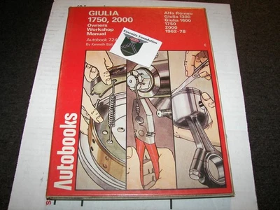 Autolibros #724 Manual de taller ALFA ROMEO GIULIA 1300 1600 1750 2000 1962-78 Foto 1 de 2