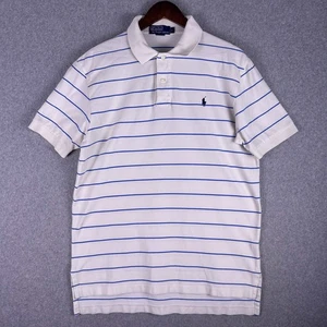Vintage Polo Ralph Lauren Hemd Herren L weiß blau gestreift Kragen Logo klassisch - Bild 1 von 9