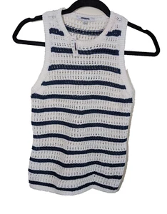Madewell Häkel-Strick Rundhals Pullover Tank gestreift Stretch Slim Fit Gr. XS - Bild 1 von 10