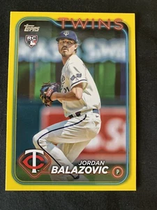 2024 Topps Series 1 JORDAN BALAZOVIC Minnesota Twins Rookie #263 YELLOW PARALLEL - Picture 1 of 1