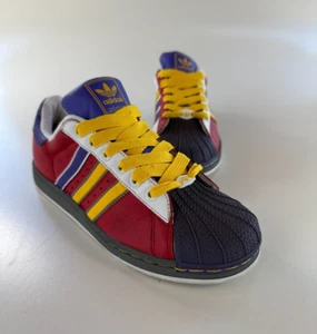 Adidas Superstar Talla 7 Para Hombre Colorido Rojo Púrpura Amarillo Blanco Tenis Raras - Imagen 1 de 16