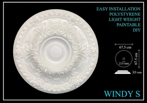 Ceiling Rose Polystyrene Easy Fit Very Light Weight Windy-S 67.5cm - Picture 1 of 1