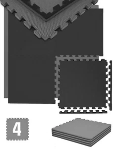 2 cm Dick: 1m² Bodenschutz Fitnessmatte - 4 Sportmatten 50 x 50 cm - Bild 1 von 7