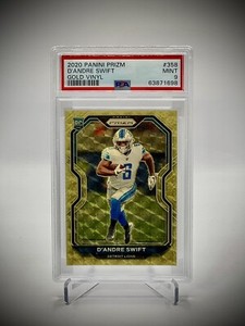 2020 Panini Prizm Gold Vinyl /5 D’Andre Swift Rookie Card #358 RC PSA