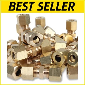 Lightweight 1/4-Inch OD Brass Compression Fittings - 30 Pack for Superior Repair - Picture 1 of 7