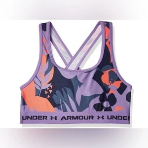 NWT Under Armour Girls' Purple Crossback Mid Printed Size XL Extra Large - Picture 1 of 4