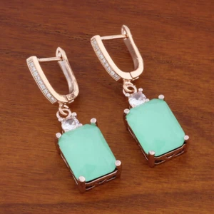 Bunte Ohrringe, Damen leichte Luxus Zirkon modische Retro Ohrringe Accessoires - Bild 1 von 1
