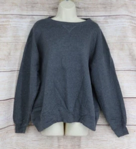 VINTAGE Hanes Her Way Womens Sz XL Crew Neck Oversize Raglan Sweatshirt Gray - Picture 1 of 6