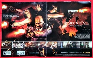 RARE 2003 RESIDENT EVIL Outbreak PS2 Game 2pg Promo Print AD / POSTER 16 x 11 - Picture 1 of 1