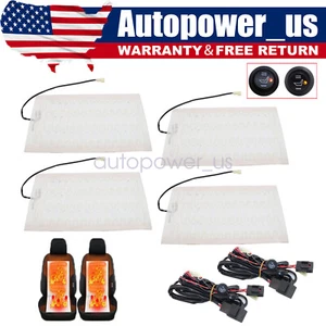 2Seat 12V Universal Carbon Fiber Car Heated Seat Heater Kit with Round Switch - Picture 1 of 10