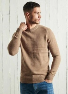 Superdry Harlo Crew Sweater, Jumper, Brown and Navy, Size Medium - Picture 1 of 19