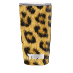 Skin Decal for Yeti 20 oz Rambler Tumbler Can Cup / Cheetah print - Picture 1 of 1